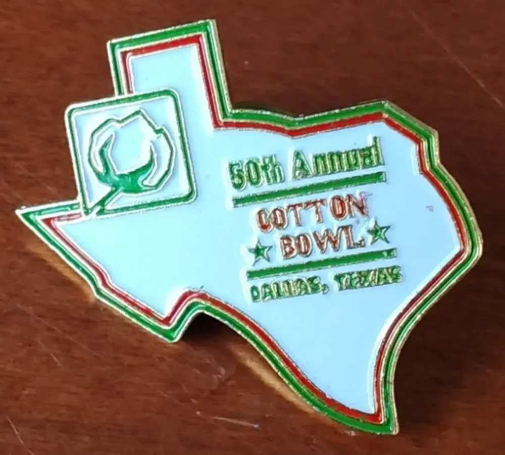 50th Annual Cotton Bowl Pin Texas A& M, Auburn Bo Jackson Final College Game